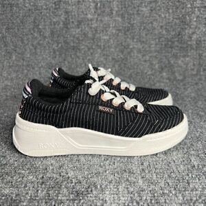 Roxy Girls Slip On Sneakers Shoes Size 12 Little Kids Black White Memory Foam